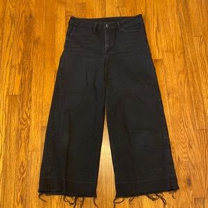 H&M Size 10 Black Distressed Culotte Jeans